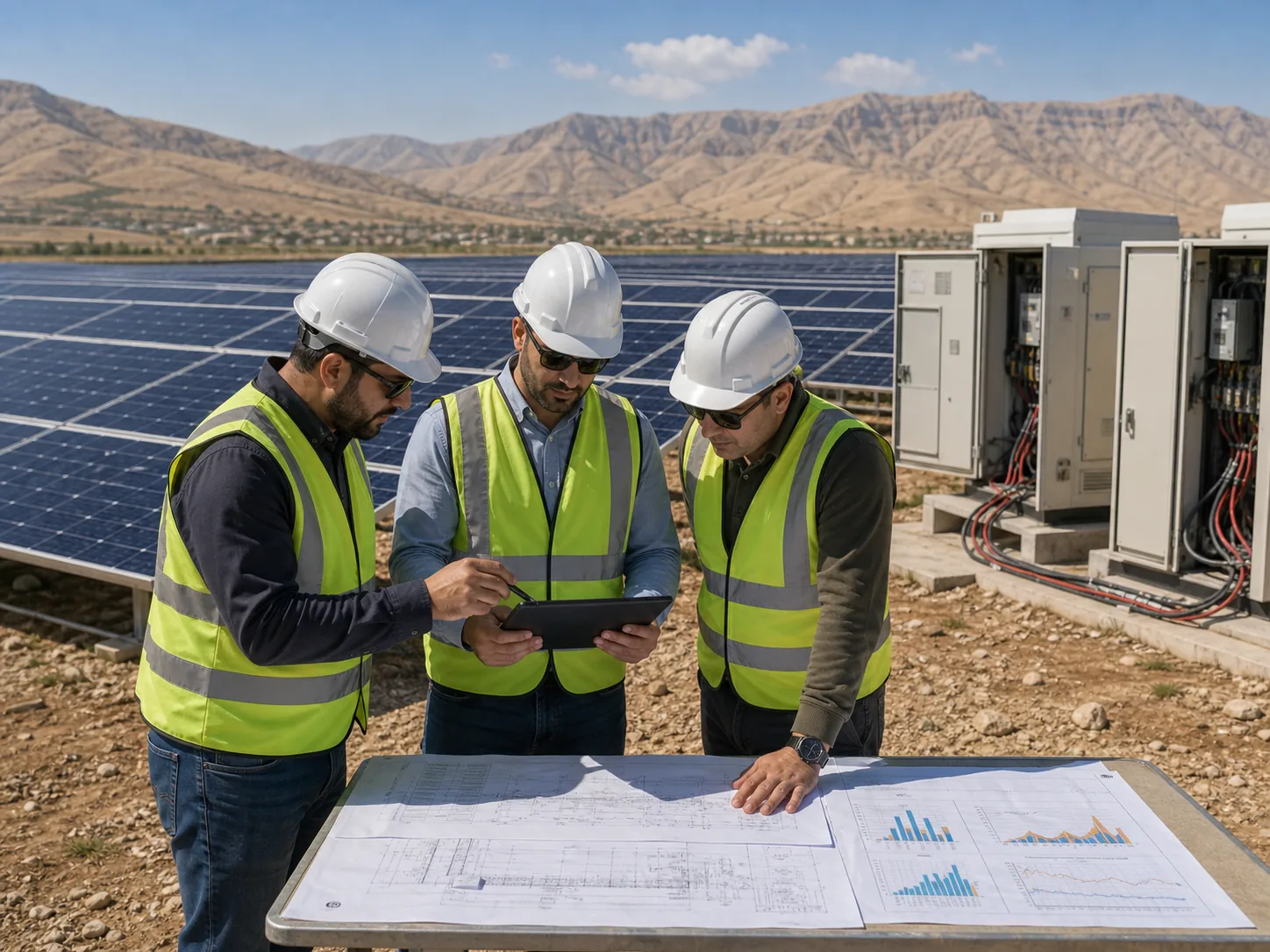 Realistic visualization of Progress Sun technical and commercial consulting for the 50 MW Sulaymaniyah solar development